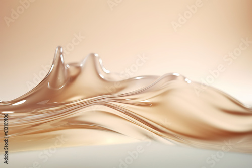 Fotografia Liquid serum or hyaluronic acid splash on light pastel background