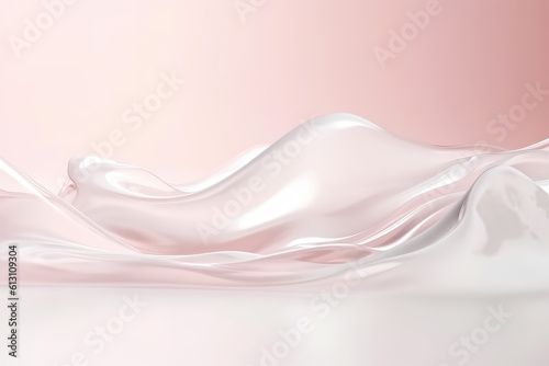 Liquid serum or hyaluronic acid splash on light pastel background photo