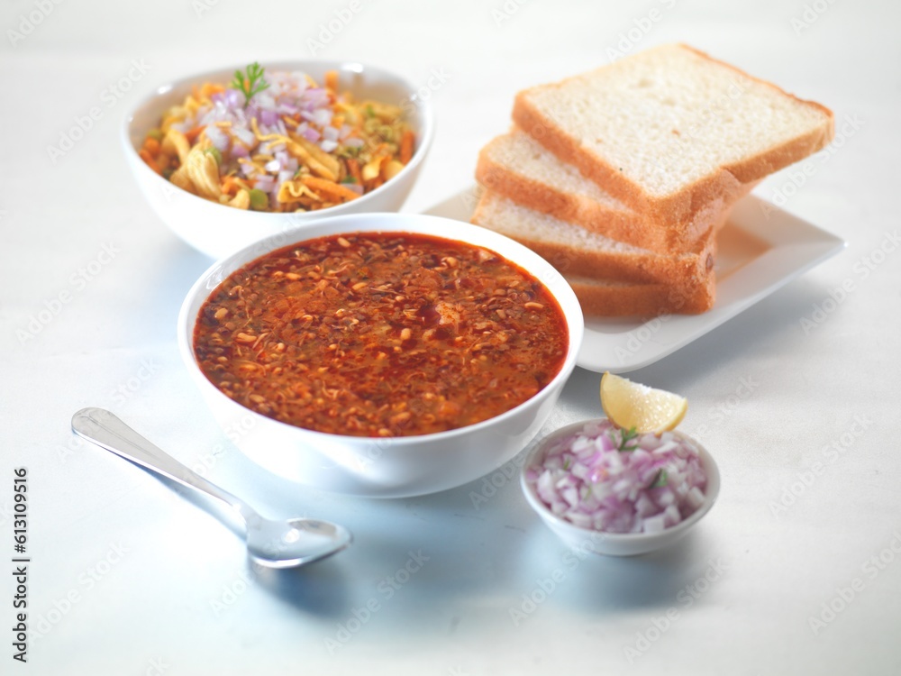 indian spicy misal dish for breakfast indian spicy misal dish for breakfast