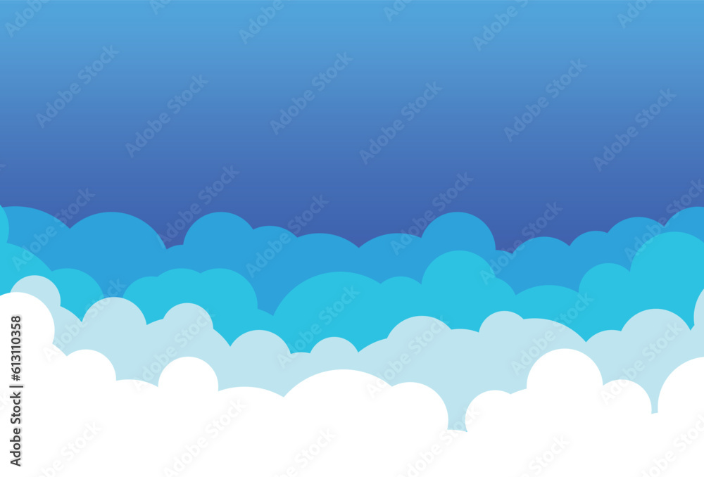 Clouds in the blue sky. Vector illustration.