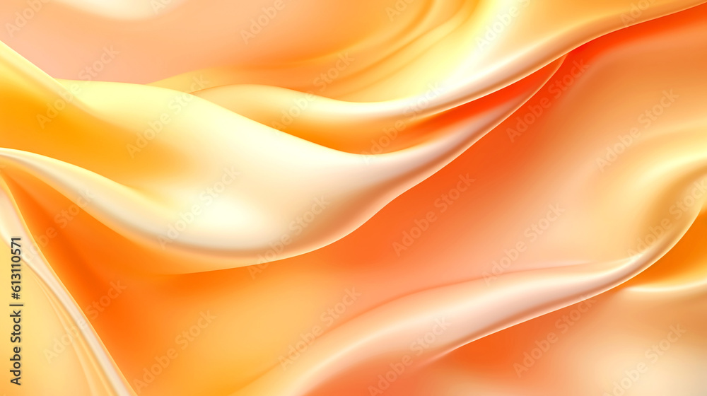 Smooth elegant orange silk or satin cloth texture. Abstract background. Banner. Generated AI
