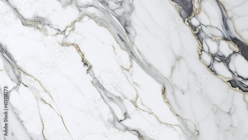 Wallpaper Mural Luxury White Marble stone with gold lines background texture. Slow panoramic camera motion, macro with deep focus (blur). High detailed 4K video.  Pattern texture surface panning background.  Torontodigital.ca
