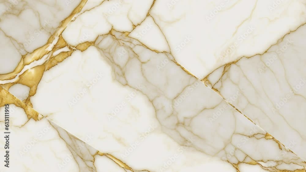 Luxury White Marble stone with gold lines background texture. Slow panoramic camera motion, macro with deep focus (blur). High detailed 4K video.  Pattern texture surface panning background. 