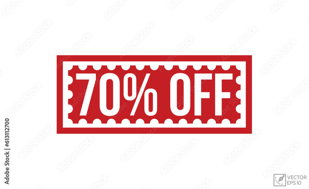 70% Off stamp red rubber stamp on white background. 70% Off stamp sign. 70% Off stamp. 70% Off stamp red rubber stamp on white background. 70% Off stamp sign. 70% Off stamp.