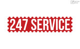 247 Service stamp red rubber stamp on white background. 247 Service stamp sign. 247 Service stamp.