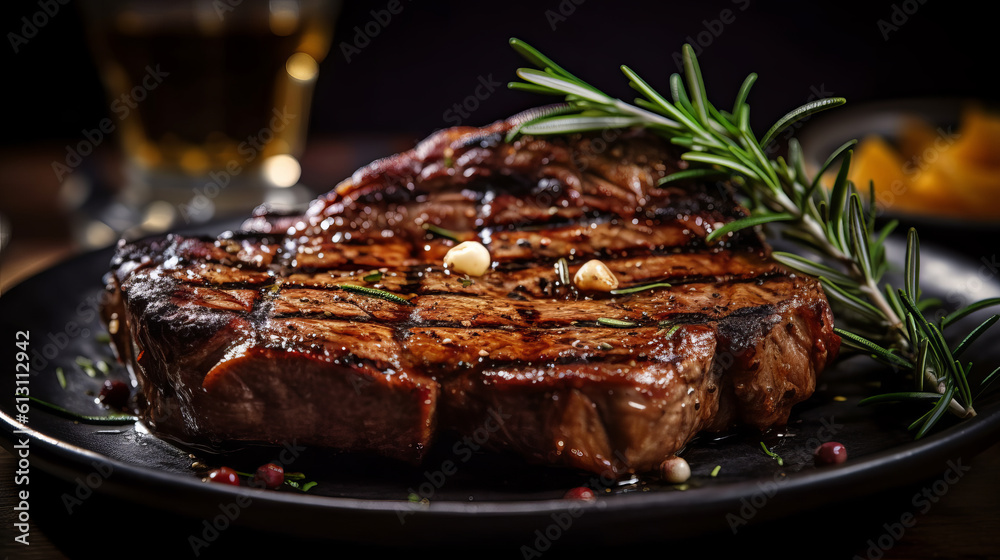 T-bone Steak is delicious food. AI Generated.