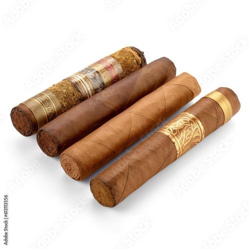 Cigar isolated on a white background. Generative AI