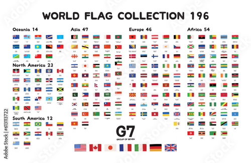 手描きのかわいい世界の国旗一覧・G7