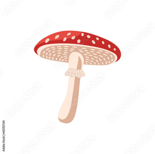 Uppercase T letter in shape of fly agaric, autumn alphabet sign, English Latin ABC type cartoon Thanksgiving day cartoon typeface font
