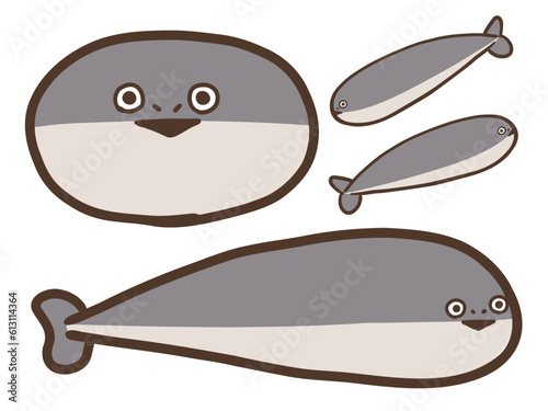 かわいいサカバンバスピスの復元模型セット／手書きイラスト素材