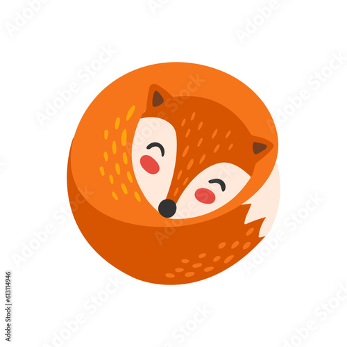 O letter in shape of fox animal, Thanksgiving day alphabet icon. Vector font alphabet typeset type, typography ABC of sleeping fox