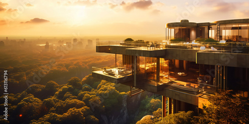 high end luxury villa, fictional architecture made with generative ai