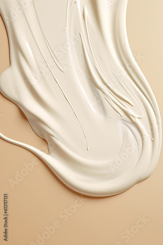 Liquid face cream splash on light pastel background
