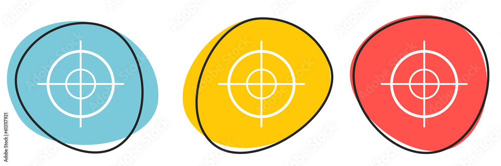 Button Banner für Website oder Business: Fadenkreuz, zielen oder Terrorgefahr Button Banner für Website oder Business: Fadenkreuz, zielen oder Terrorgefahr