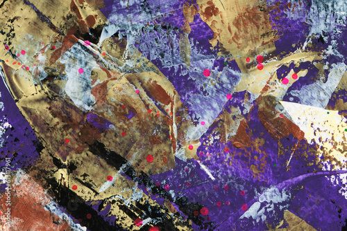 Hand drawn abstract multicolored acrylic texture. Colourful background.