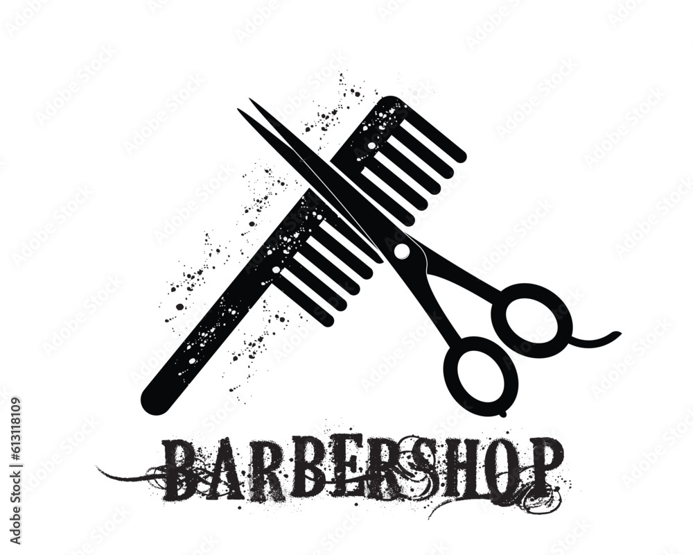 Hipster barber elements. Barber shop. Vector illustration