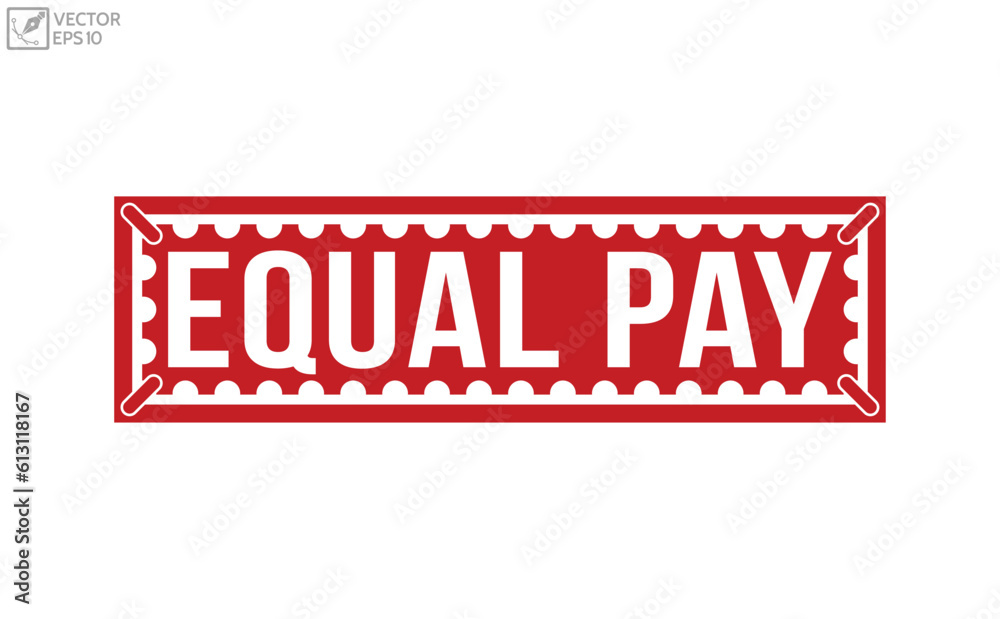 Equal pay message on ribbon banner. Vector illustration. Equal pay message on ribbon banner. Vector illustration.