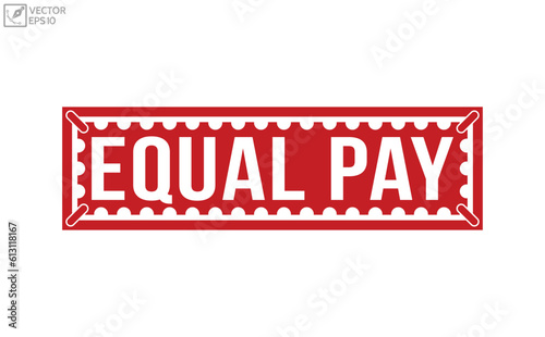 Equal pay message on ribbon banner. Vector illustration.