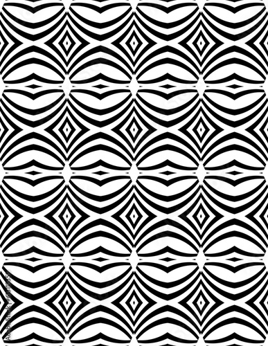 black and white seamless pattern geometric arts diamond design texture element print tile damask monochrome line pattern.