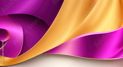 abstract purple yellow background with waves, Generative AI