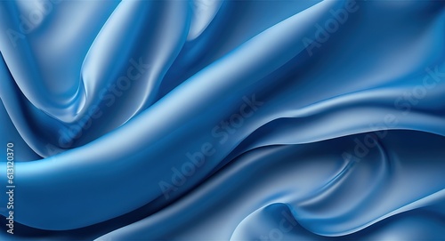 blue silk background, blue satin, Generative AI