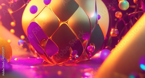 abstract background with glowing lights, Christmas Ornament, Generative AI