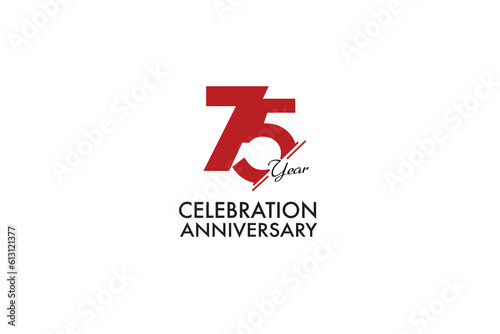 75th, 75 years, 75 year anniversary with red color isolated on white background, vector design for celebration vector