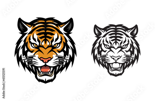 Tiger face head eports logo, symbol, icon, tattoo, vector illustration template