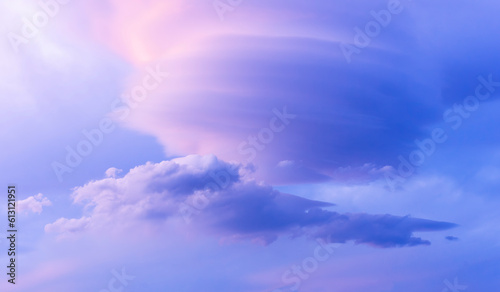 Fototapeta Naklejka Na Ścianę i Meble -  amazing blue sky with colorful cloud on sunset or sunrise, nature weather wallaper baclground