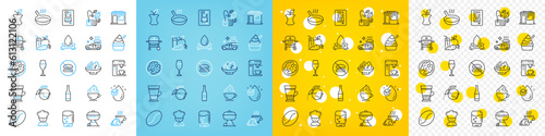 Vector icons set of Coffee maker, Organic waste and Coffee cup line icons pack for web with Mint bag, Water drop, Grill outline icon. Water splash, Wineglass, Salad pictogram. Walnut. Vector