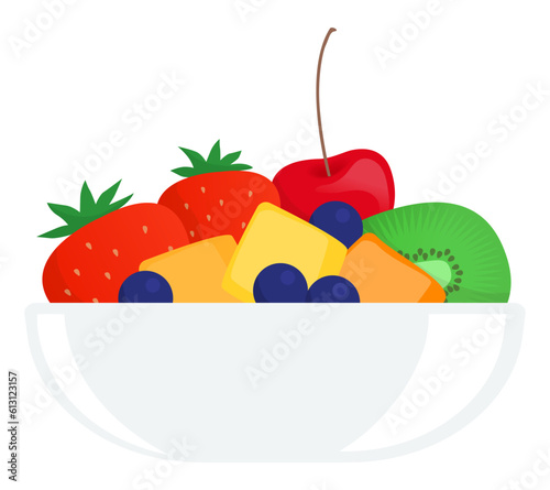 Mixed fuit salad in a bowl