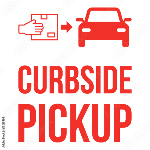 Curbside pickup sign with icons