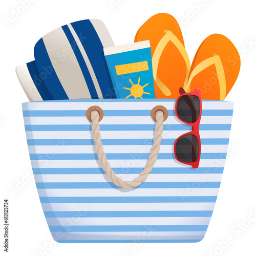 Full beach bag with accessories