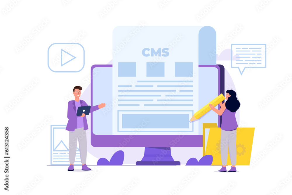 CMS, Content management concept. Vector illustration.