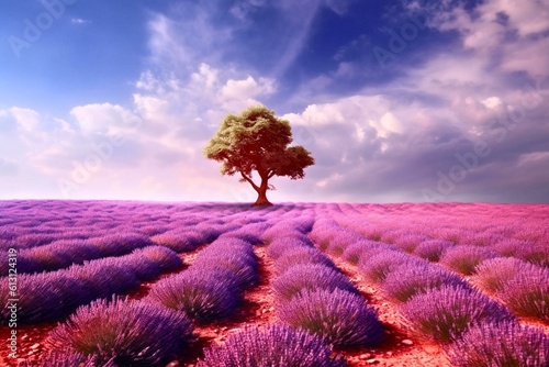 lavender field and sky photo