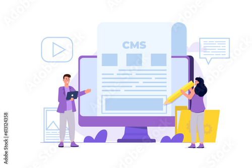 CMS, Content management concept. Vector illustration.