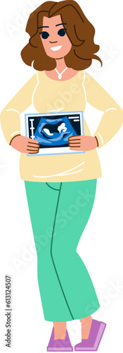 ultrasound maternity vector. pregnant baby, woman pregnancy, medical mother, sonogram child, care abdomen ultrasound maternity character. people flat cartoon illustration
