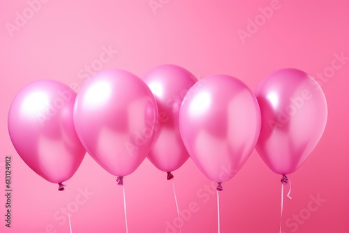 Pink Birthday Balloon on Pink Background | Celebration party balloon for girls