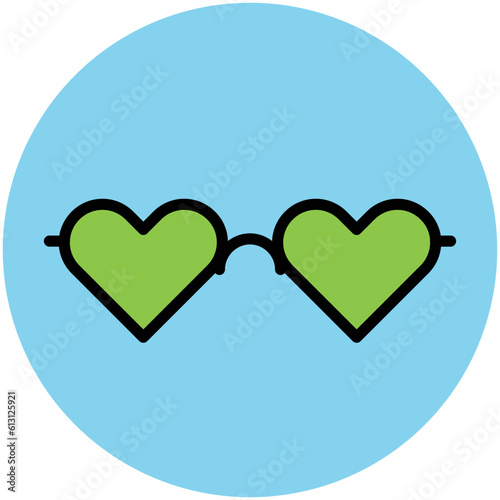 Check this flat rounded icon of glasses