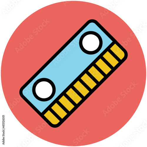 Premium flat rounded icon of music 