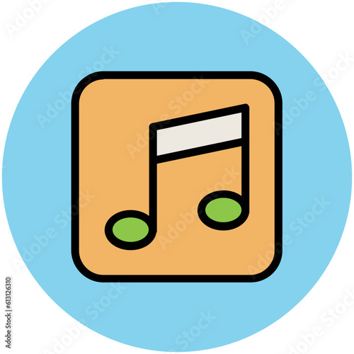Premium flat rounded icon of music 