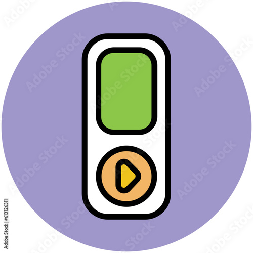 Premium flat rounded icon of music 