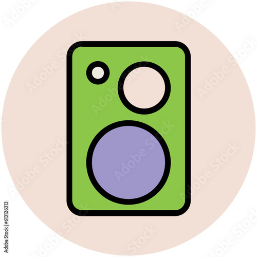 Premium flat rounded icon of music 