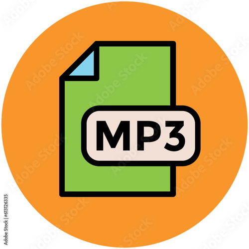 Premium flat rounded icon of music 