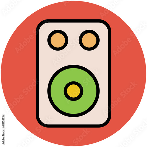 Premium flat rounded icon of music 