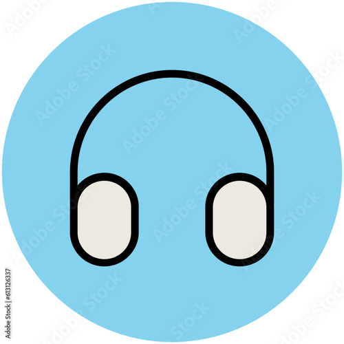 Premium flat rounded icon of music 