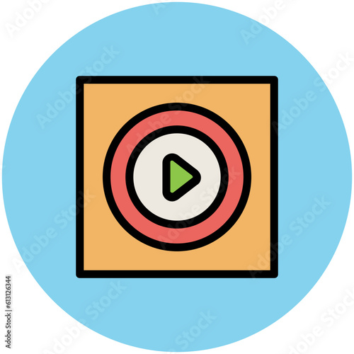 Premium flat rounded icon of music 