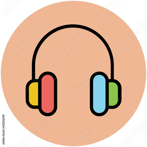 Premium flat rounded icon of music 