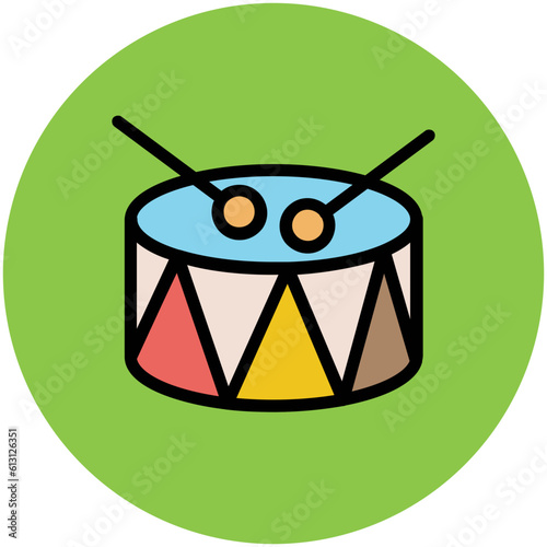 Premium flat rounded icon of music 