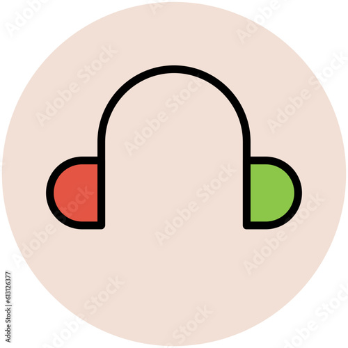 Premium flat rounded icon of music 